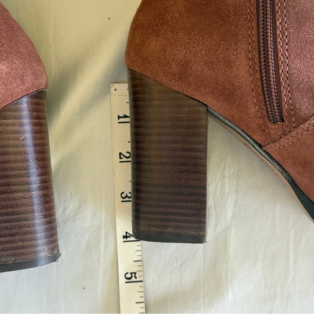M4D3 Rafaelle Camel Brown Leather Boots Over Knee Tassel Ties Sz 9.5